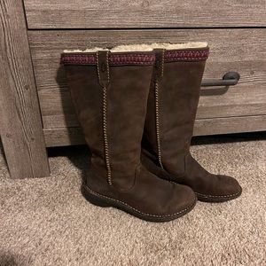 Ugg brown leather tall boots. They are size 7 and true to size.